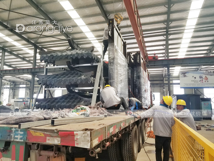 第三批陜西仿古公交候車亭發貨圖一